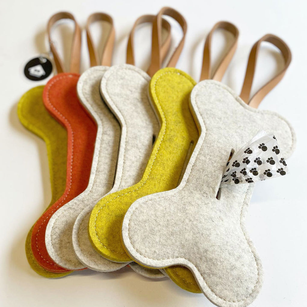 assorted wool dog toy pouch