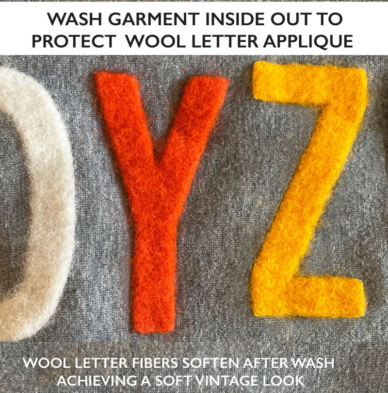 wool lettering detailing